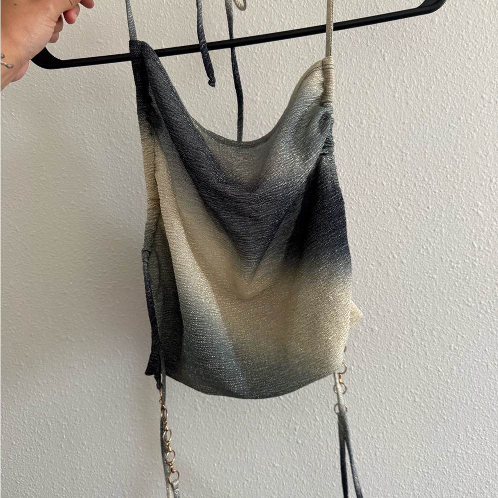 Fashion Nova Black and Cream Camisole